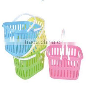 good quality colored plastic basket with handles