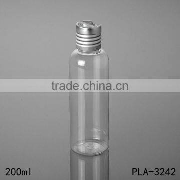 2017 Hot New Products Coasmetic Round Shoulder Pet Clear Lotion 250ml Plastic Shampoo Bottle Packaging With Disc Top Cap photo-5