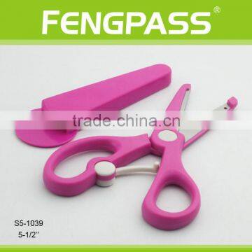 S5-1039 5.5 Inch 2Cr13 Stainless Steel Blade With Colorful Plastic Handle School Scissors photo-3