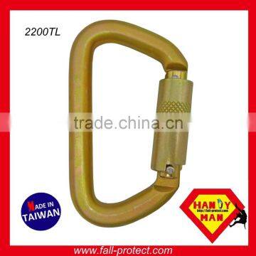 Steel Stainless With D Type Twist Lock Rescue Carabiner Hook