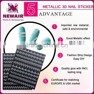 New Air Hot Sale Metallic 3D Nail Sticker photo-5