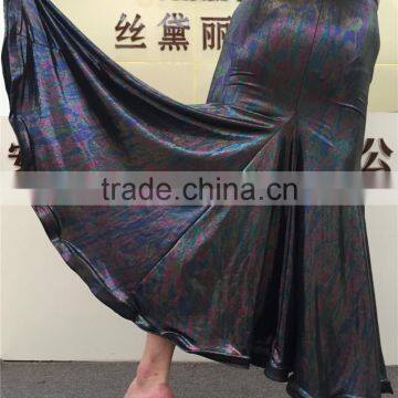 Stretchy metallic trumpet mermaid fusion dance skirt