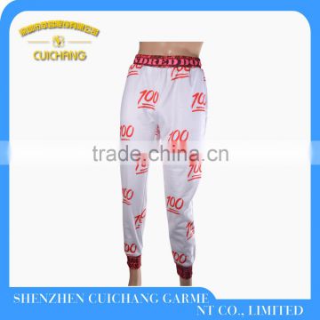 2017 fashion design wholesale custom leather jogger pants