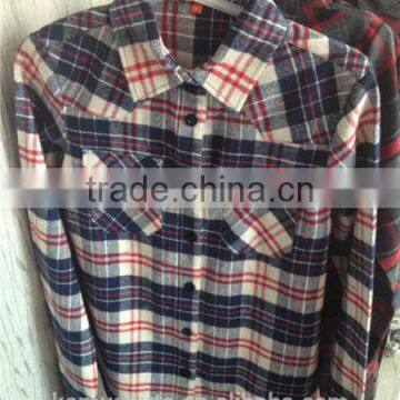 Woman Cotton Plaid Flannel Shirts photo-3