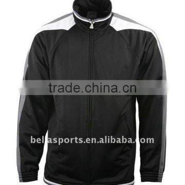 Custom made men's tracksuits with stand collar,male's polyester microfibre training sets with printing and embroidery