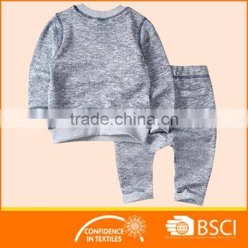 Babies Casual Clothing Winter Colored Melange French Terry 2 Pcs Jogging Sets photo-2