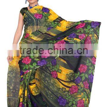 Indian Styles Printed Saree With Blouse