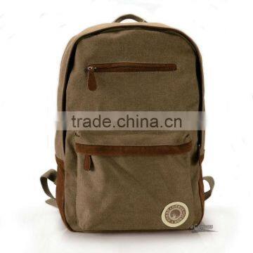 Cheap stylish fashion khaki canvas backpack