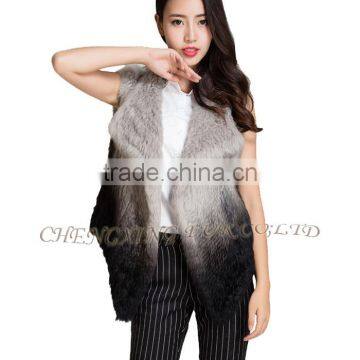 CX-G-B-267B 2016 Hot Sale Leisure Woman Sleeveless Jacket, Genuine Rabbit Fur Vest