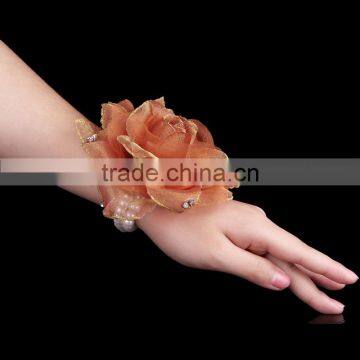 Stretch Fabric Flower Bracelets Bridemaid Jewelry Fabric Wrist Corsage Wedding Flower Corsage Bridal Accessories Jewelry photo-6