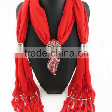 Cheap Acrylic Turquoise Pendant Jewelry Scarves Women Style Long Wrap Scarves 2016 Pendant Scarves photo-2