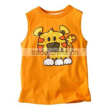 brand new boys yellow cartoon t shirts kids lion pattern sleeveless tops