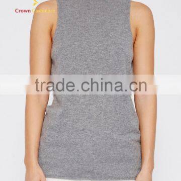 Sleeveless Tight Knitted Cashmere Sweater Wool for Woman