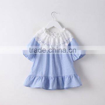 S33523W Summer Cotton Blouses Little Girls Shirts Lace Collar Sweet Blouse photo-3