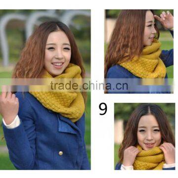 New Arrival Different Color Choice Fashion Design High Quality Acrylics Material Solid Infinity Hijab Scarf for Ladies photo-3