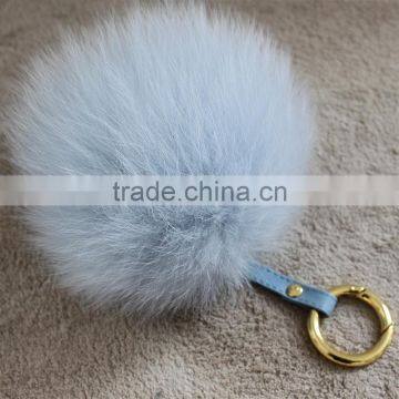 Myfur Fashion Dyed 100% Real Fox Fur Pom Pom Keychain for Bag Accessories