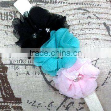 Boutique Cute Baby Girls Pearl Rhinestoned Centered Headband For Kids Hair Accessories photo-3