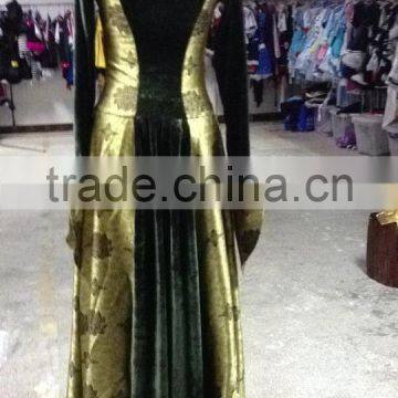 Walson Clothes Apparel Green Gold Medieval Renaissance Costume Dress Gown Game of Thrones photo-2