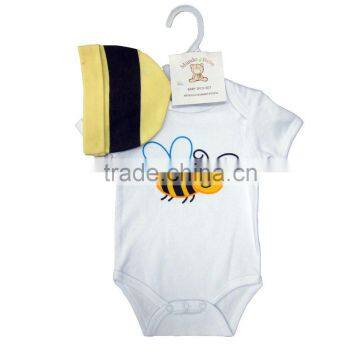 Littie Bee baby clothes 2pcs hanger set baby bodysuit baby cap