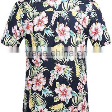 Men's Flower Casual Button Down Short Sleeve Shirt photo-2