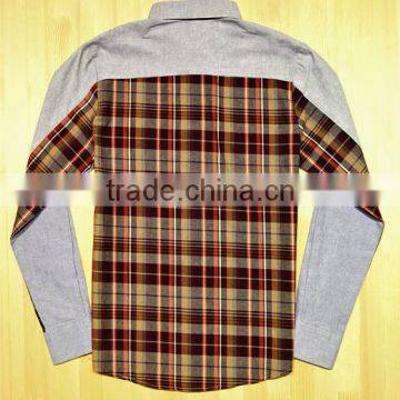 New Style Man's Oxford With Double-brushed Cotton Split Joint Shirt photo-3