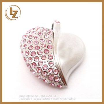 Usb Flash Drive 2017 Fashion Jewelry Crystal Heart USB 2.0 Flash Pen Drive Memory Stick Disk 8GB photo-3