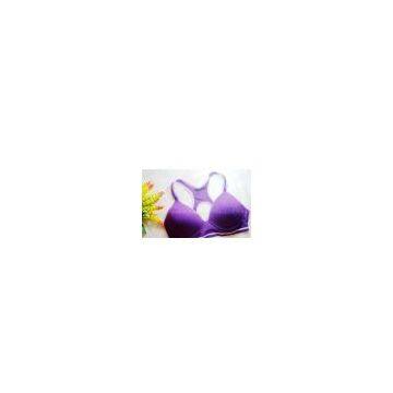 Eco - friendly Purple Nylon / Cotton Front Closure Sports Bra 32B