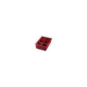 Large Silicone Ice Trays For Baby Food , Dark Red Square Shape