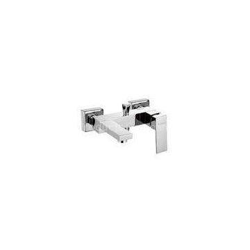 Contemporary Hotel Two Hole Bathroom Mixer Taps , Square Brass shower Faucets