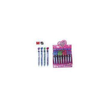 Double Barrel Colorful 0.5mm Ballpoint Pen With Heart - Shaped Push Button