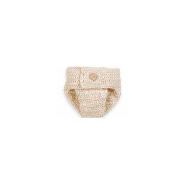 Folded Crochet Baby Diaper Sets Creme Baby Photography Props With Button