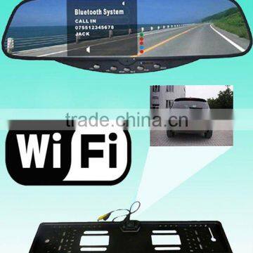 Handsfree Rearview Mirror Show Caller ID Wireless Bluetooth Camera