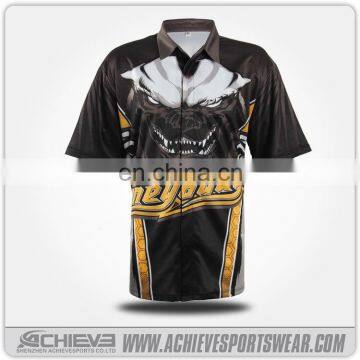 sublimated pit crew shirts custom with mesh material