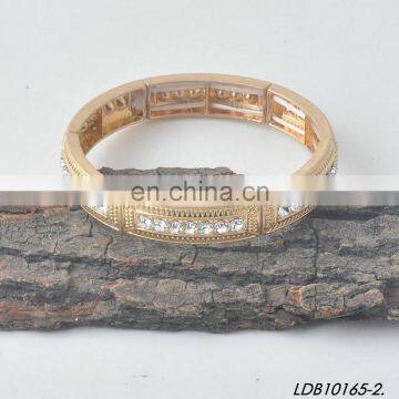 Gold Silver Crystal Stretch Bracelet photo-2