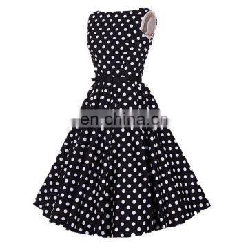 cotton short party wear female clothing plus size 50's 60's polka dot a line women dress