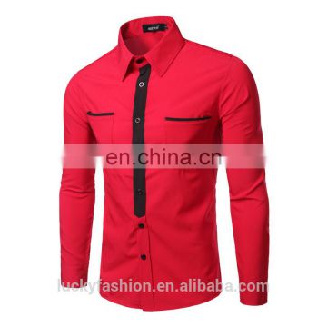 Professional New Model Custom Mens Slim Fit Long Sleeve Casual Dress Shirt