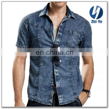 in stock items latest fashion cotton denim shirt