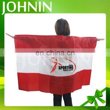 Wholesale Custom Design Polyester 3*5 FT Silk Screen Printing Football Fan Body Flags Cape