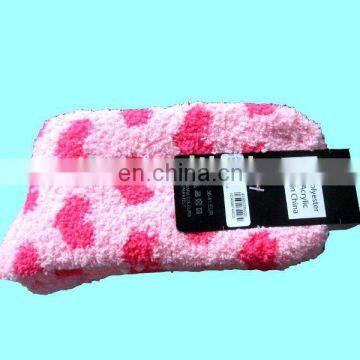 Valentine gift - lovely pink heart shaped design soft terry socks