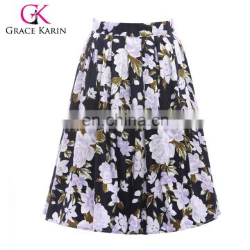 19 Colors ! Grace Karin Cheap Occident Short Vintage Floral Print Cotton 50s Retro Skirt CL6294-9#