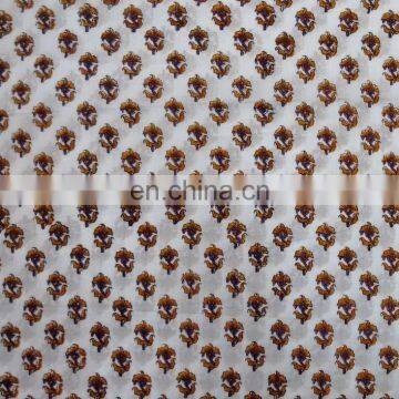 Pure Cotton Hand Block Printed Fabric Natural Sanganeri Handmade Jaipuri Fabric