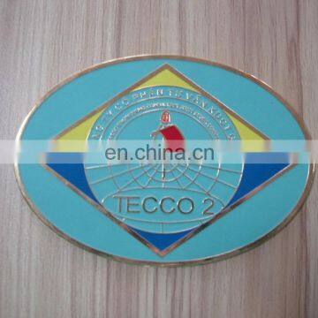 TECCO ovcal shaped cup coaster metal customized enamel cup mats