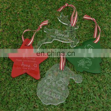 laser carving pmma plexiglass acrylic christmas ornaments