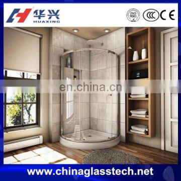 Waterproof Rust-resistant Aluminum Framed Sliding Curved Glass Shower Door