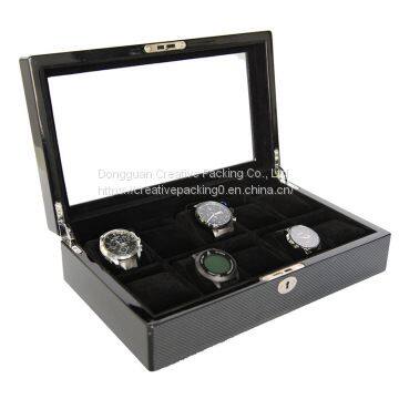 Collection classical black watch case storage display box  watch storage display box  High Quality Watch Boxes