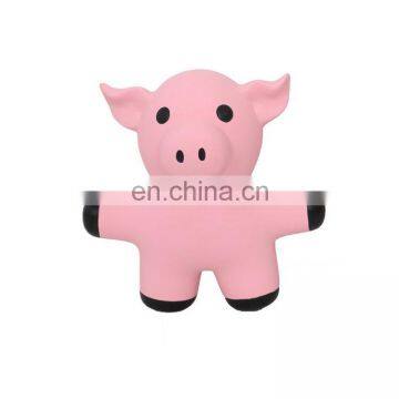 Pink pig interactive dog toy pet latex toy with squeaker