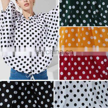 2020 High Quality 100% Polyester Polka Dot Printing Chiffon Fabric for Women Dress Blouse Pants photo-2