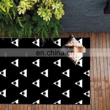Black Outdoor Rugs Recycled Plastic Cheap Straw Mat pp Woven Carpet photo-3