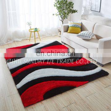 High quality fashionable polyester 3D shaggy rug new design