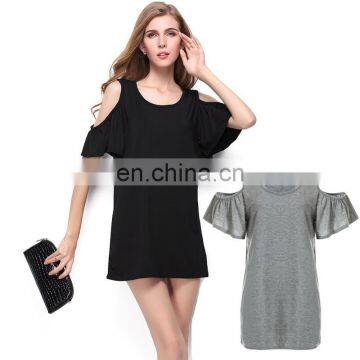 Wholesale Classic Summer Dress Foreign Trade Large Plus Size Women's Clothing Thin Lotus Leaf Off-the-shoulder Dresses